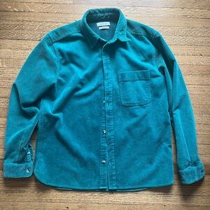 Urban Outfitters Teal Corduroy Button-Up Shirt size M